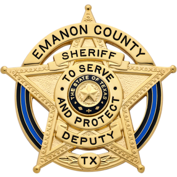 Smith & Warren S527A_BL 5-Point Star in Circle with Thin Blue Line Flags (2-1/2" x 2-5/8")