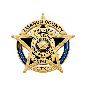 Smith & Warren S527A_BLE Five-Point Star w/ Blue Line Flags & Enameled Background (2-1/2" x 2-5/8")