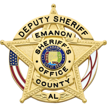 Smith & Warren S527AAL 5-Point Star in Circle w/ US & Alabama Flags (2-1/2" x 2-5/8")