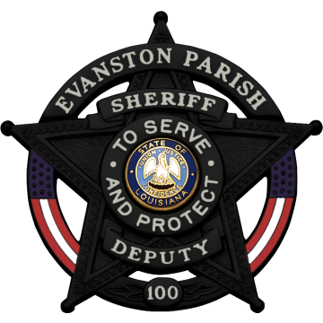 Smith & Warren S527AUS Matte Black 5-Point Star in Circle Badge w/ US Flags (2-1/2" x 2-5/8")