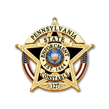 Smith & Warren S527AUSE Five-Point Star w/ US Flags & Enameled Background (2-1/2" x 2-5/8")