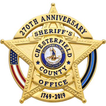 Smith & Warren S527US_BL 5-Point Star in Circle w/ US FLag & Thin Blue Line (2-1/2" x 2-5/8")