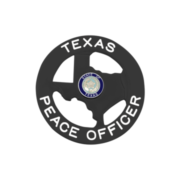 Smith & Warren S540 Matte Black State of Texas Cutout in Circle Badge (2-1/4")