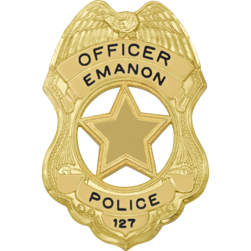 Smith & Warren S550 Eagle Top Shield Badge with 5-Point Star Cutout (3" x 2")