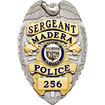 Smith & Warren S555 Eagle Top Badge with Applied Panels (3-1/4" x 2-1/4")