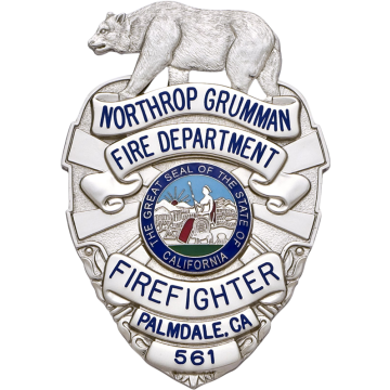 Smith & Warren S561 Shield Badge with Bear on Top (3-1/4" x 2-1/4")