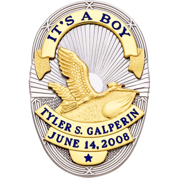 Smith & Warren S564 Oval Badge with Stork (3-1/2" x 2-3/8")