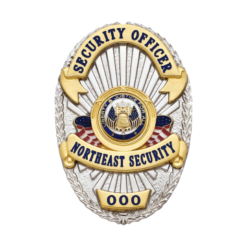 Smith & Warren S571 Smaller Oval Badge with U.S. Flags (2-3/4" x 1-7/8")