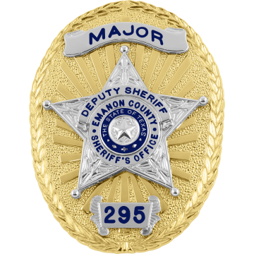 Smith & Warren S577E Oval Badge with Decorative 5-Point Star (2-3/4" x 2-1/8")