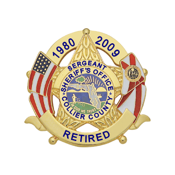 Smith & Warren S610 Florida 5-Point Star with U.S. and Florida Flags (2-1/2" x 2.563")