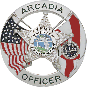 Smith & Warren S612 Florida 5-Point Star with U.S. and Florida Flags (2-1/2")