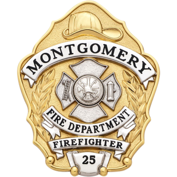 Smith & Warren S632 Fire Dept. Helmet Shield with Maltese Cross (3" x 2-1/2")