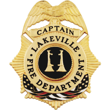 Smith & Warren S634_RL Eagle Top Sunburst Badge w/ Thin Red Line Flag (3-1/8" x 2-1/2")