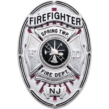 Smith & Warren S652 Oval Badge with Maltese Cross and Sun Rays (3-3/8" x 2-7/16")