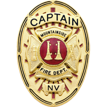 Smith & Warren S652A Oval Badge with Maltese Cross and Sun Rays (3-3/8" x 2-7/16")