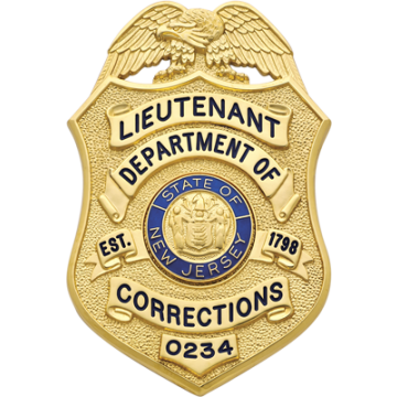 Smith & Warren S661NJC Shield Badge with Eagle on Top & Ribbon (3-1/2" x 2.325")