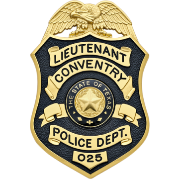 Smith & Warren S661TAC Eagle Top Shield Badge & Enameled Background (3-1/2" x 2.325")