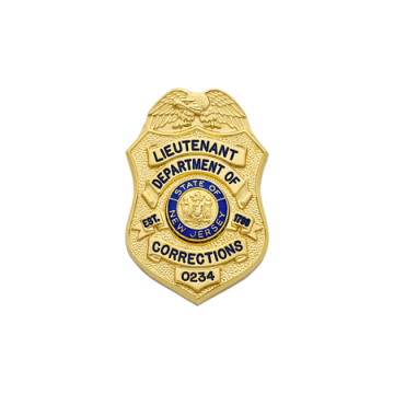 Smith & Warren S664NJC Small Shield Badge with Eagle & Ribbon (1-3/4" x 1-1/4")