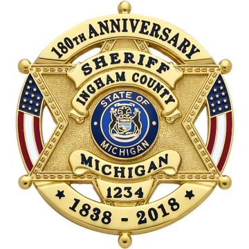 Smith & Warren S668 Six-Point Star Badge in US Flag Ribbon (2-5/8" x 2-1/4")