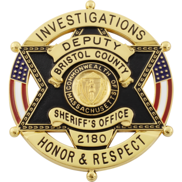 Smith & Warren S668TAC 6-Point Star in Circle with U.S. Flags & Enamel (2-5/8" x 2-1/4")