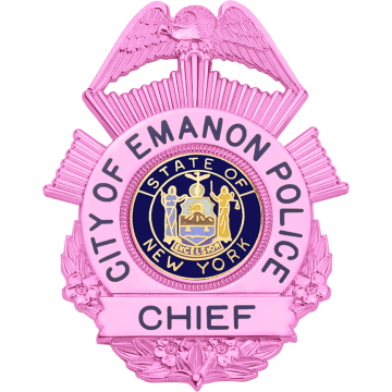 Smith & Warren S669_PI Breast Cancer Awareness Eagle Top Shield Badge w/ Sunburst (2-7/8" x 2-1/4")