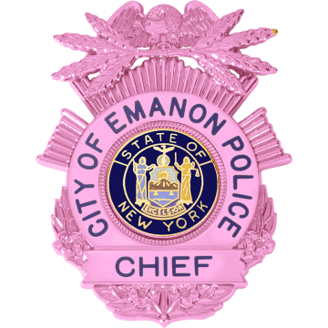 Smith & Warren S669A_PI Breast Cancer Awareness Eagle Top Badge w/ Wreath & Sunburst (2-7/8" x 2-1/4")