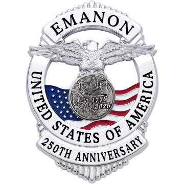 Smith & Warren S671_C1040 America 250th Semiquincentennial Eagle Shield Badge