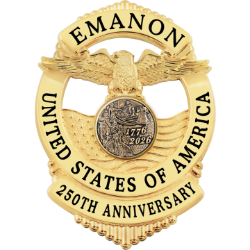 Smith & Warren S671P_C1040 America 250th Semiquincentennial Eagle Shield Badge