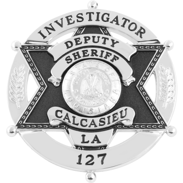 Smith & Warren S677_TAC 6-Point Star in Decorative Circle w/ Black Background (3-1/8" x 2-3/4")