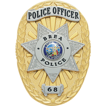 Smith & Warren S68 Oval Badge with Applied 7-Point Star (3-1/2" x 2-1/2")