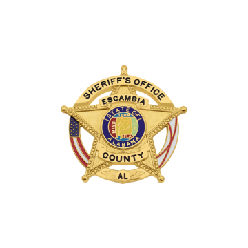 Smith & Warren S681AL 5-Point Star in Circle w/ US & Alabama Flags (1-3/4" x 1-7/8")