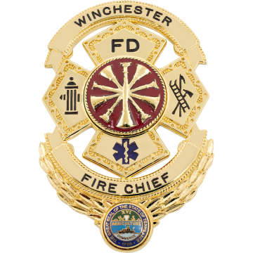 Smith & Warren S688 EMS / Fire Dept. Maltese Cross with Two Seals (3" x 2")