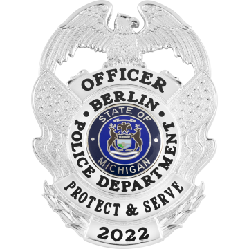 Smith & Warren S692P Eagle Top Shield Badge with Plain US Flags (3" x 2-1/4")