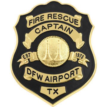 Smith & Warren S704TAC Classic Antique Shield Badge w/ Enamel (3-3/8" x 2-1/2")