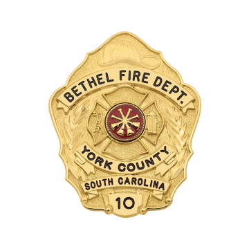 Smith & Warren S705 Fire Dept. Helmet Shield with Maltese Cross (2-1/2" x 2")