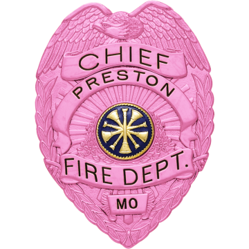 Smith & Warren S91B_PI Breast Cancer Awareness Eagle Top Badge (3-3/8" x 2-3/8")