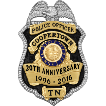 Smith & Warren S94BTAC Shield Badge w/ Eagle & Enameled Background (3" x 2")