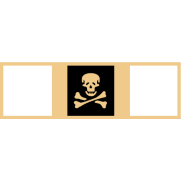 Smith & Warren SAB3_133 Three Section Service Award Bar w/ Skull & Cross Bones (1-3/8" x 3/8")