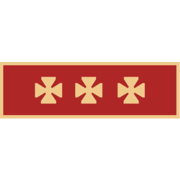 Smith & Warren SAB3_17 One Section Years of Service Bar w/ 3 Maltese Crosses (1-3/8" x 3/8")