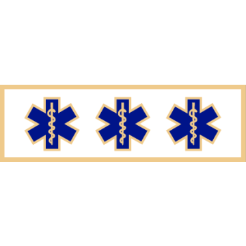 Smith & Warren SAB3_177 One Section Service Award Bar w/ 3 Star of Life Symbols (1-3/8" x 3/8")