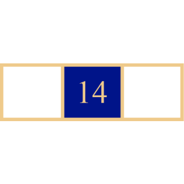 Smith & Warren SAB3_266 Three Section Years of Service Award Bar w/ "14" (1-3/8" x 3/8")