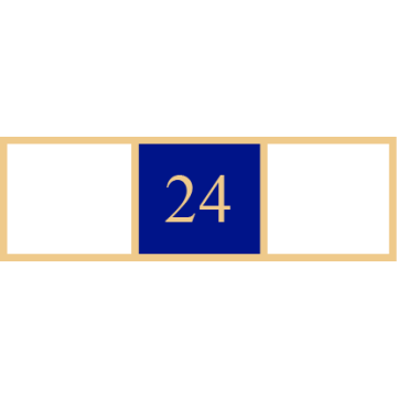 Smith & Warren SAB3_274 Three Section Years of Service Award Bar w/ "24" (1-3/8" x 3/8")