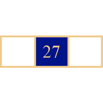 Smith & Warren SAB3_276 Three Section Years of Service Award Bar w/ "27" (1-3/8" x 3/8")