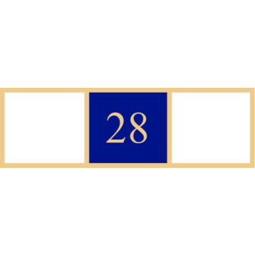 Smith & Warren SAB3_277 Three Section Years of Service Award Bar w/ "28" (1-3/8" x 3/8")