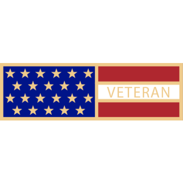 Smith & Warren SAB3_279 American Flag Veteran Service Award Bar (1-3/8" x 3/8")