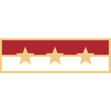 Smith & Warren SAB3_327 Two Horizontal Section Service Bar with Three Stars (1-3/8" x 3/8")