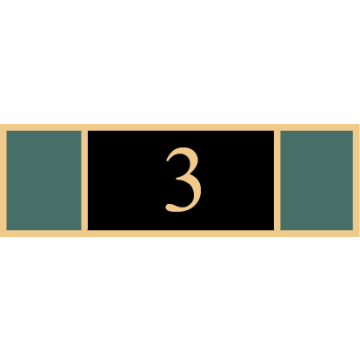 Smith & Warren SAB3_442 Three Section Service Bar with Number "3" (1-3/8" x 3/8")