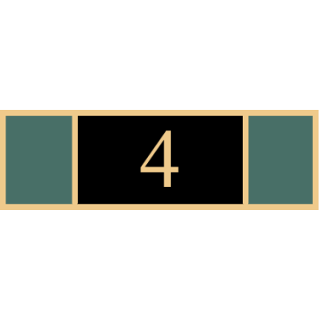 Smith & Warren SAB3_443 Three Section Service Bar with Number "4" (1-3/8" x 3/8")