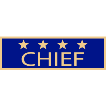 Smith & Warren SAB3_510 Chief Service Award Bar w/ 4 Stars (1-3/8" x 3/8")