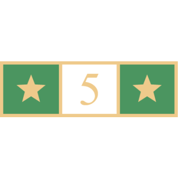 Smith & Warren SAB3_591 Three Section Service Award Bar w/ Stars & Number "5" (1-3/8" x 3/8")